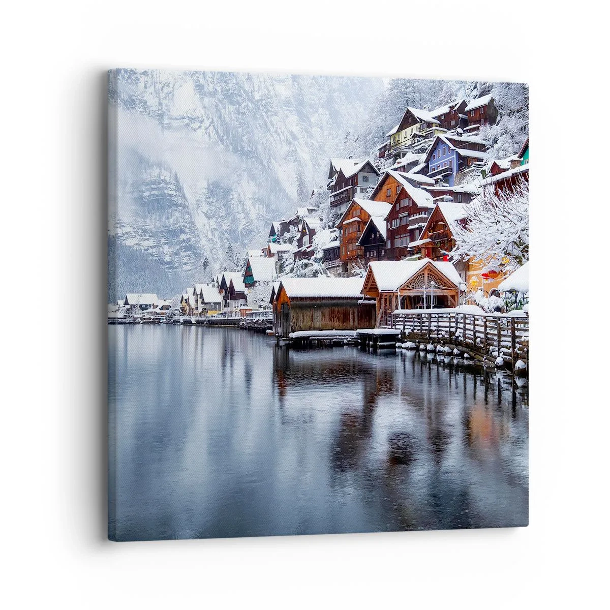 Tablou pe pânză - În decor de iarnă - 30x30 cm