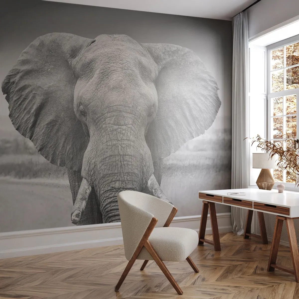 Tapet Premium Canvas - Bun venit în lumea mea - Elefant, Africa, Animale - 500x350 cm