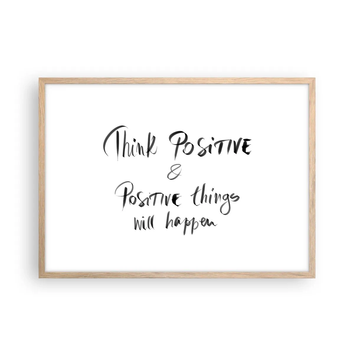 Poster în ramă de stejar deschis - Cum să trăim bine? - 70x50 cm