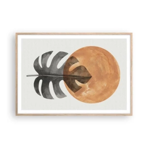 Poster în ramă de stejar deschis - Doar soarele - 100x70 cm