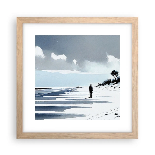 Poster în ramă de stejar deschis - Singuratic - 30x30 cm