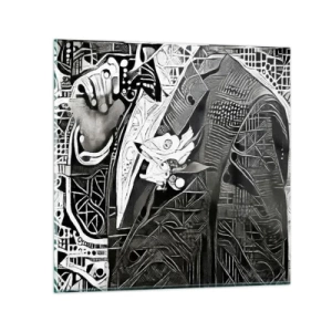 Tablou pe sticlă - Doar un om aparent gri - 40x40 cm