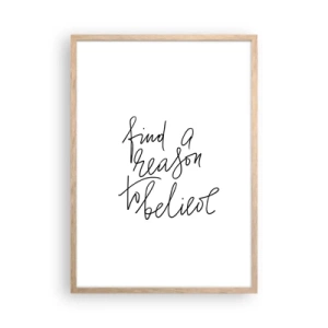 Poster în ramă de stejar deschis - Este posibil - 50x70 cm