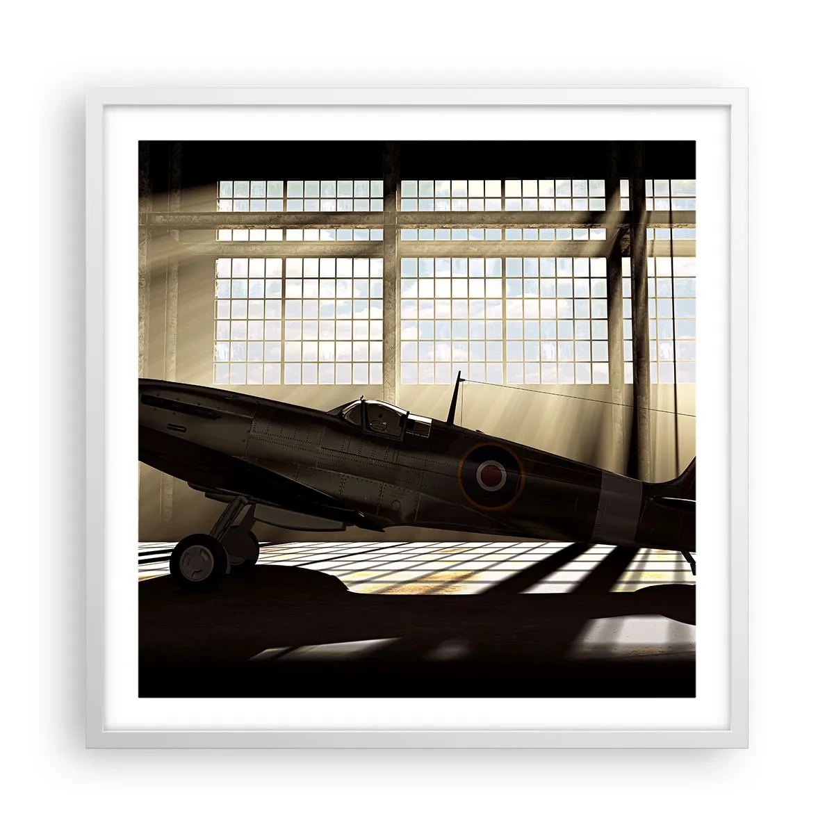 Poster în ramă albă - Odihna războinicului - 60x60 cm