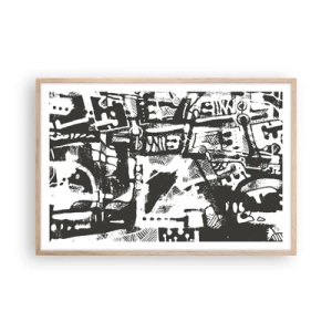 Poster în ramă de stejar deschis - Ordine sau haos? - 91x61 cm