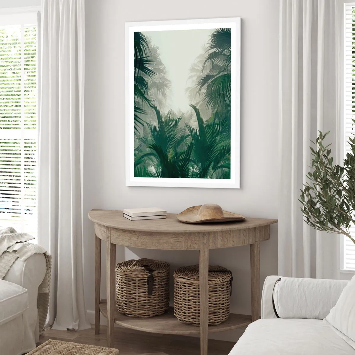 Poster în ramă albă - Mister tropical - 40x50 cm