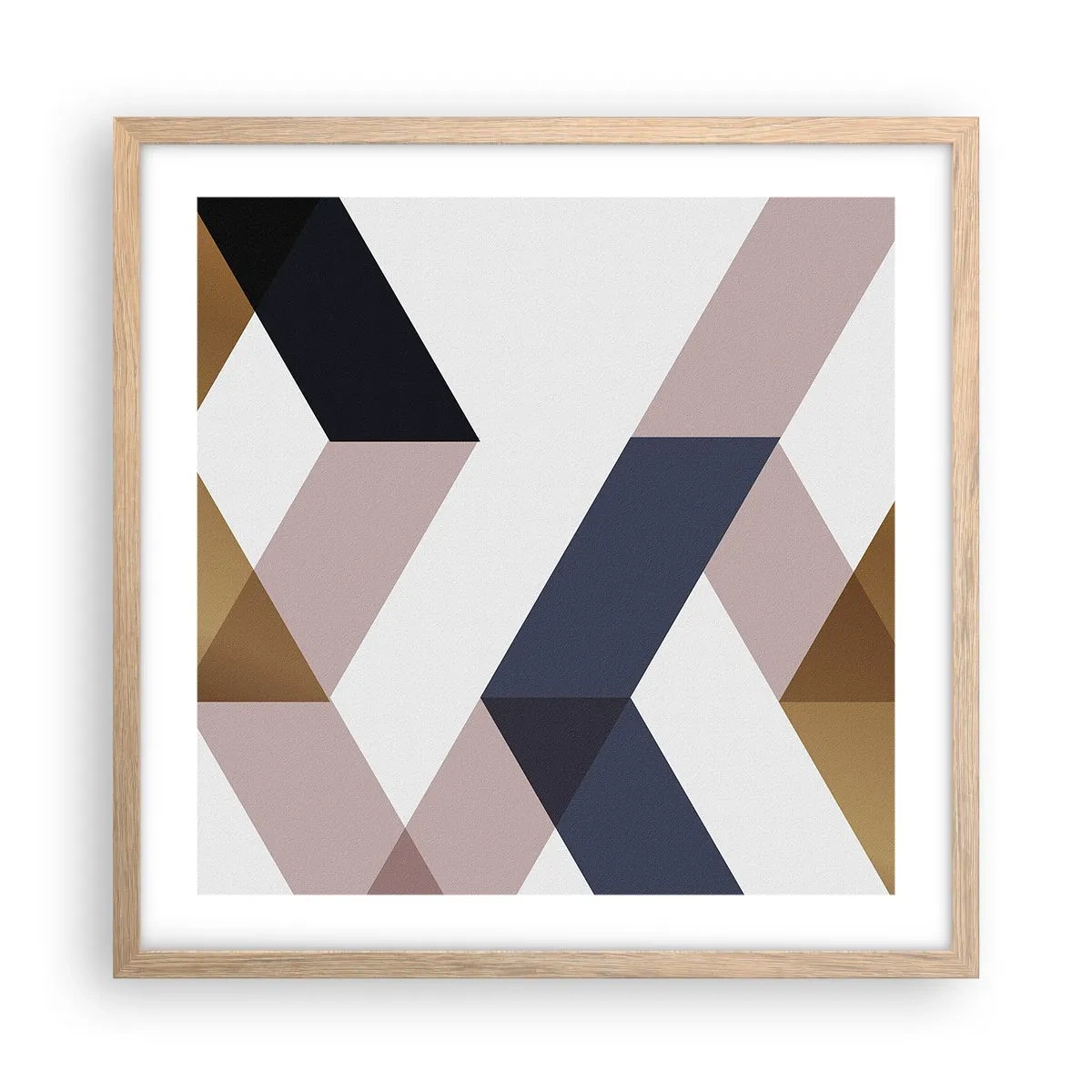 Poster în ramă de stejar deschis - Planuri și unghiuri - 50x50 cm