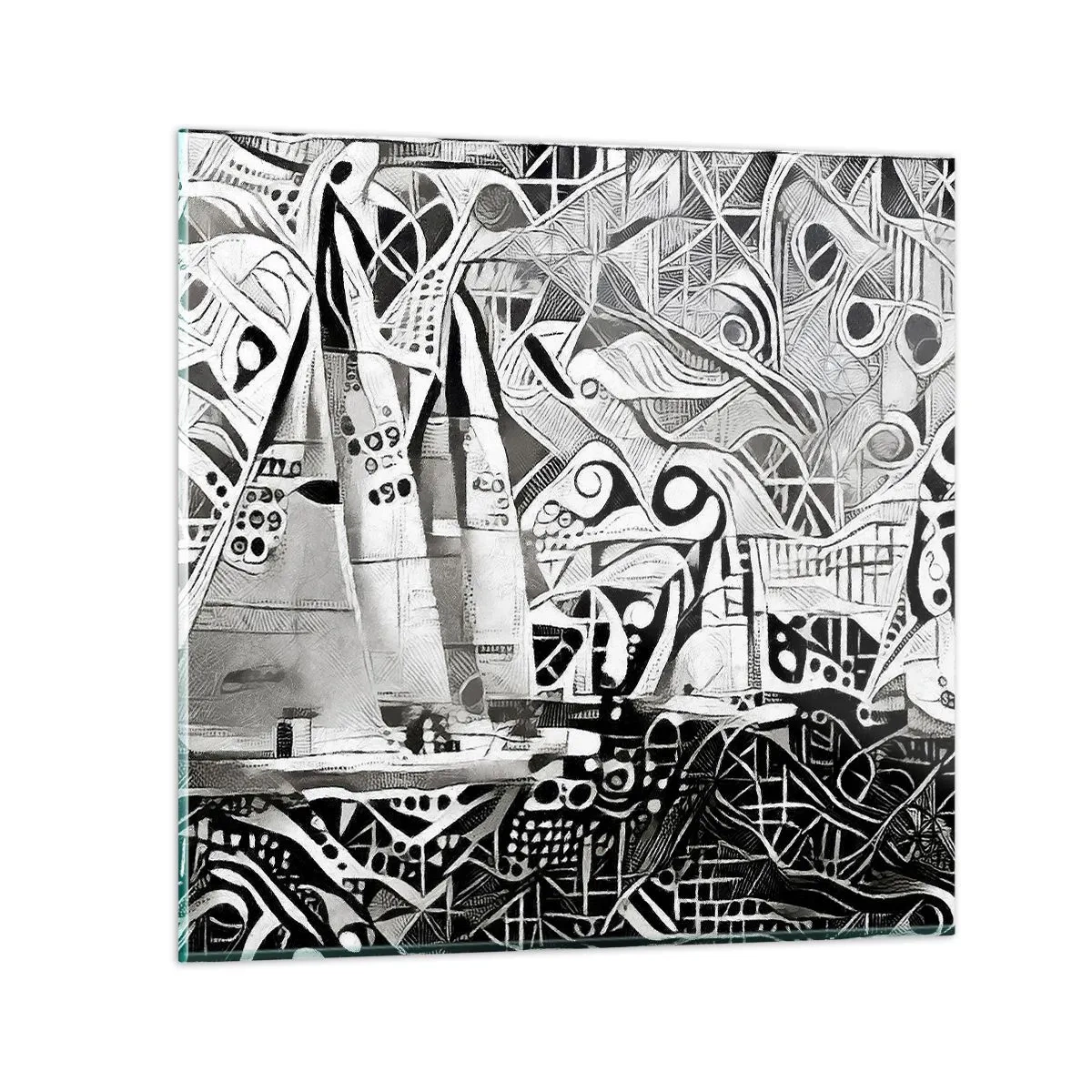 Tablou pe sticlă - Între valuri - 30x30 cm