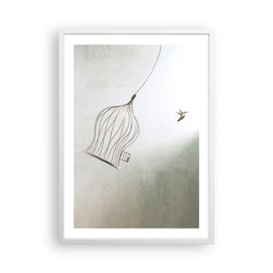 Poster în ramă albă - Eliberat - 50x70 cm
