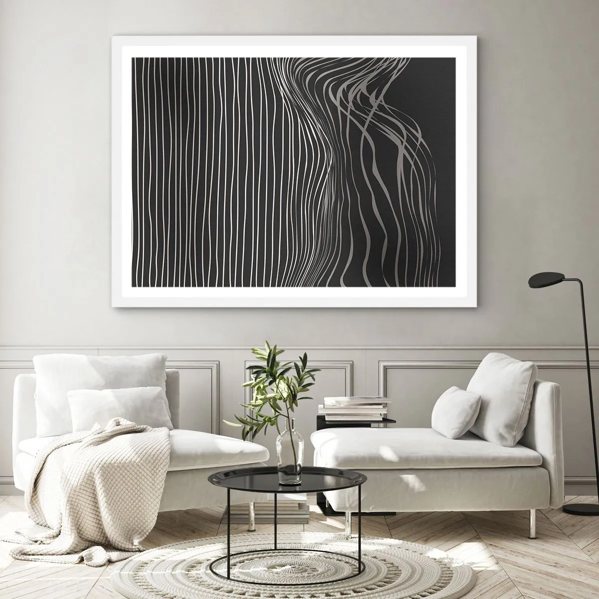 Poster în ramă albă - Ritm și accent - 100x70 cm