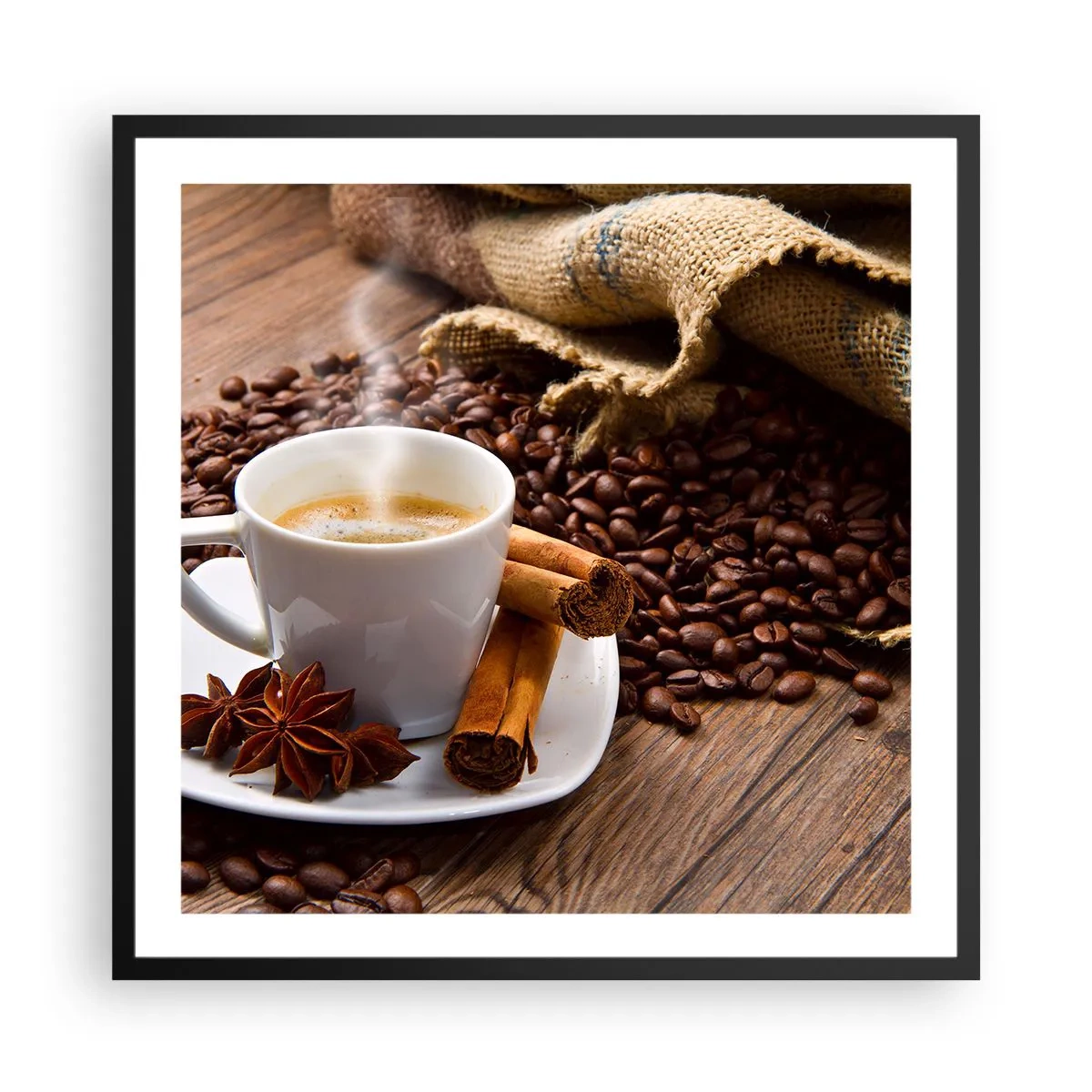 Poster în ramă neagră - Gust și aromă de mirodenii - 60x60 cm