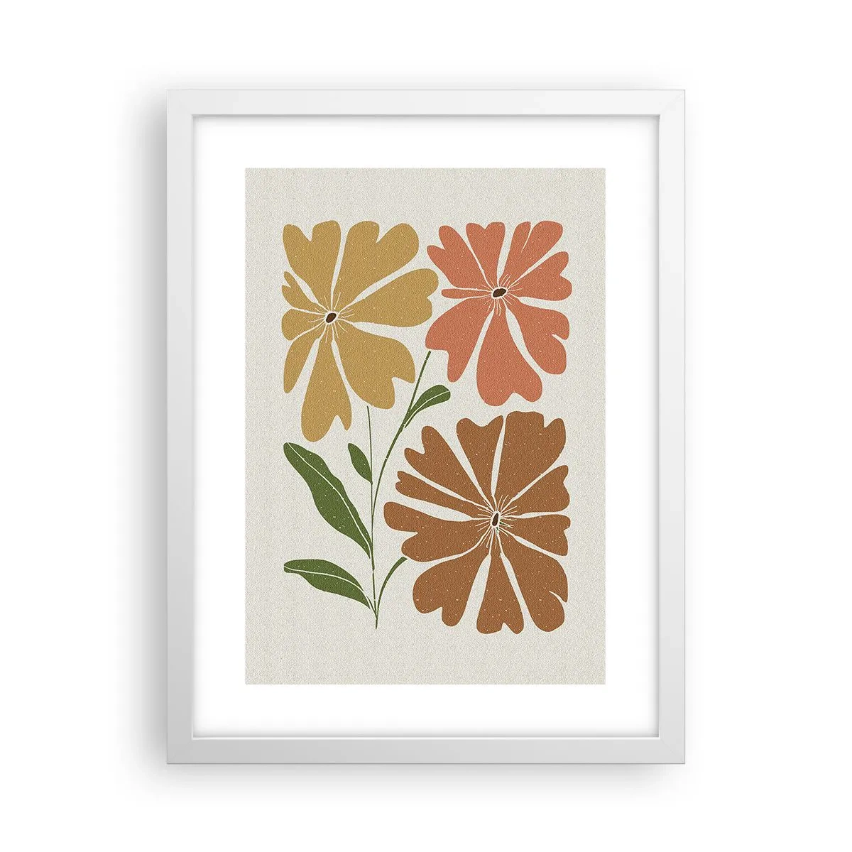 Poster în ramă albă - Natură și geometrie - 30x40 cm