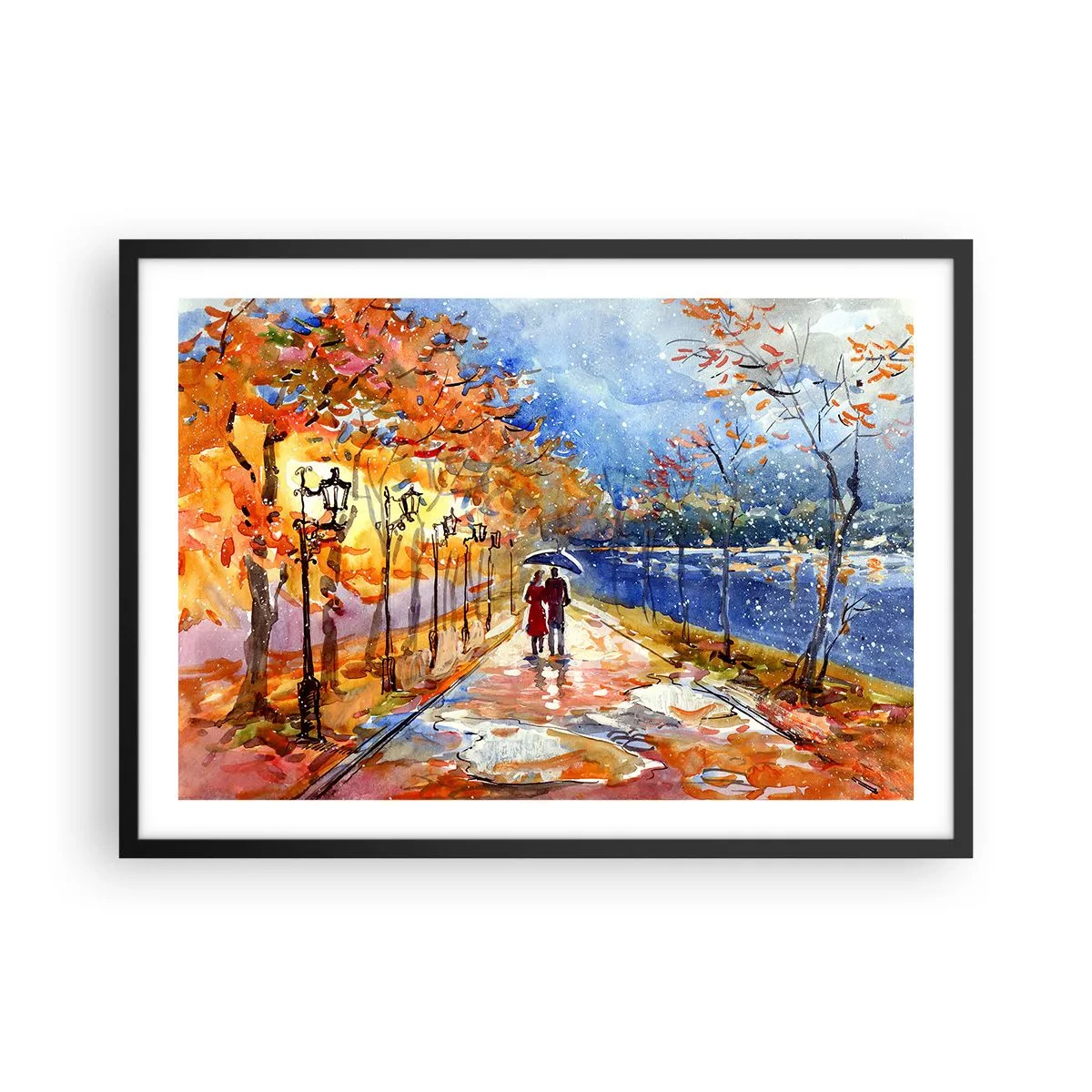 Poster în ramă neagră - Împreună până la limita de timp - 70x50 cm