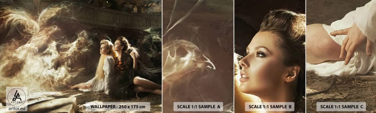 Mostră tapet autocolant Deluxe Sticker - Și poezia s-a născut - Abstracția, Phoenix, Femeie - 100x30 cm