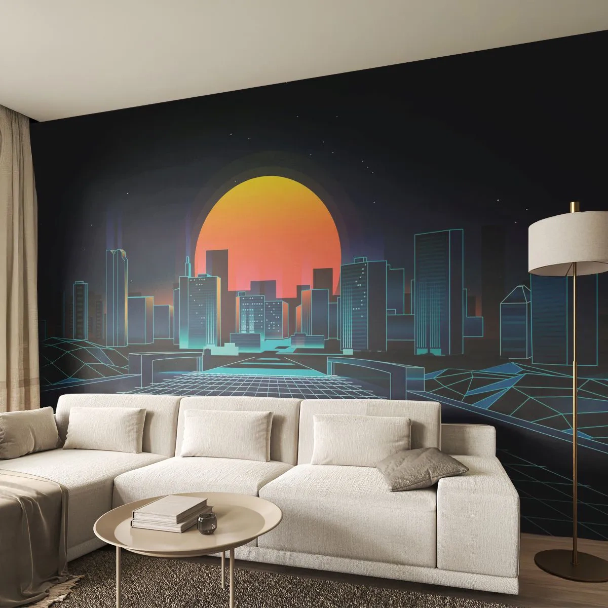 Tapet Autoadeziv Deluxe Sticker - Încă mai vrei să ajungi la lumea reală? - Abstracția, Oraș, Soare - 250x175 cm