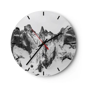 Ceas de perete - Ceas pe sticlă - Amenințarea crestei de granit - 40x40 cm
