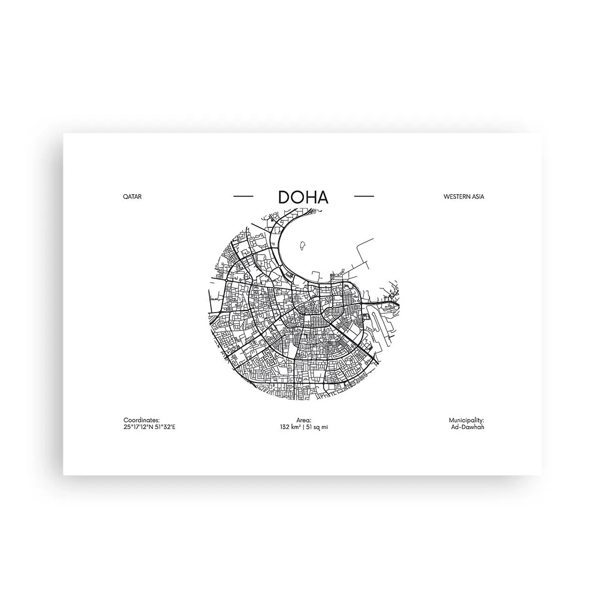 Poster - Anatomia orașului Doha - 70x50 cm