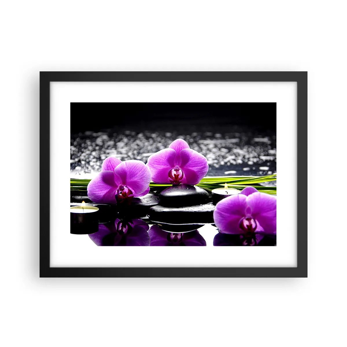Poster în ramă neagră - Să te scufunzi în pace și liniște - 40x30 cm