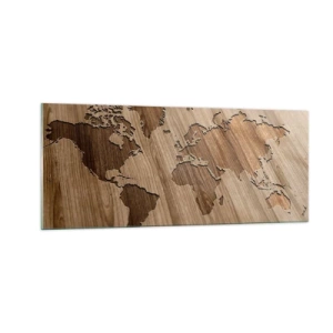 Tablou pe sticlă - Lumea servită pe masă - 100x40 cm