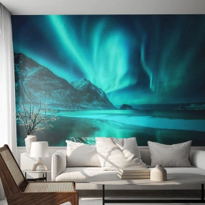 Tapet Premium Sand - Minunile din nord - Peisaj, polul Nord, Auroră boreală - 100x70 cm