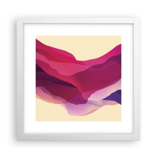 Poster în ramă albă - Valuri de violet - 30x30 cm