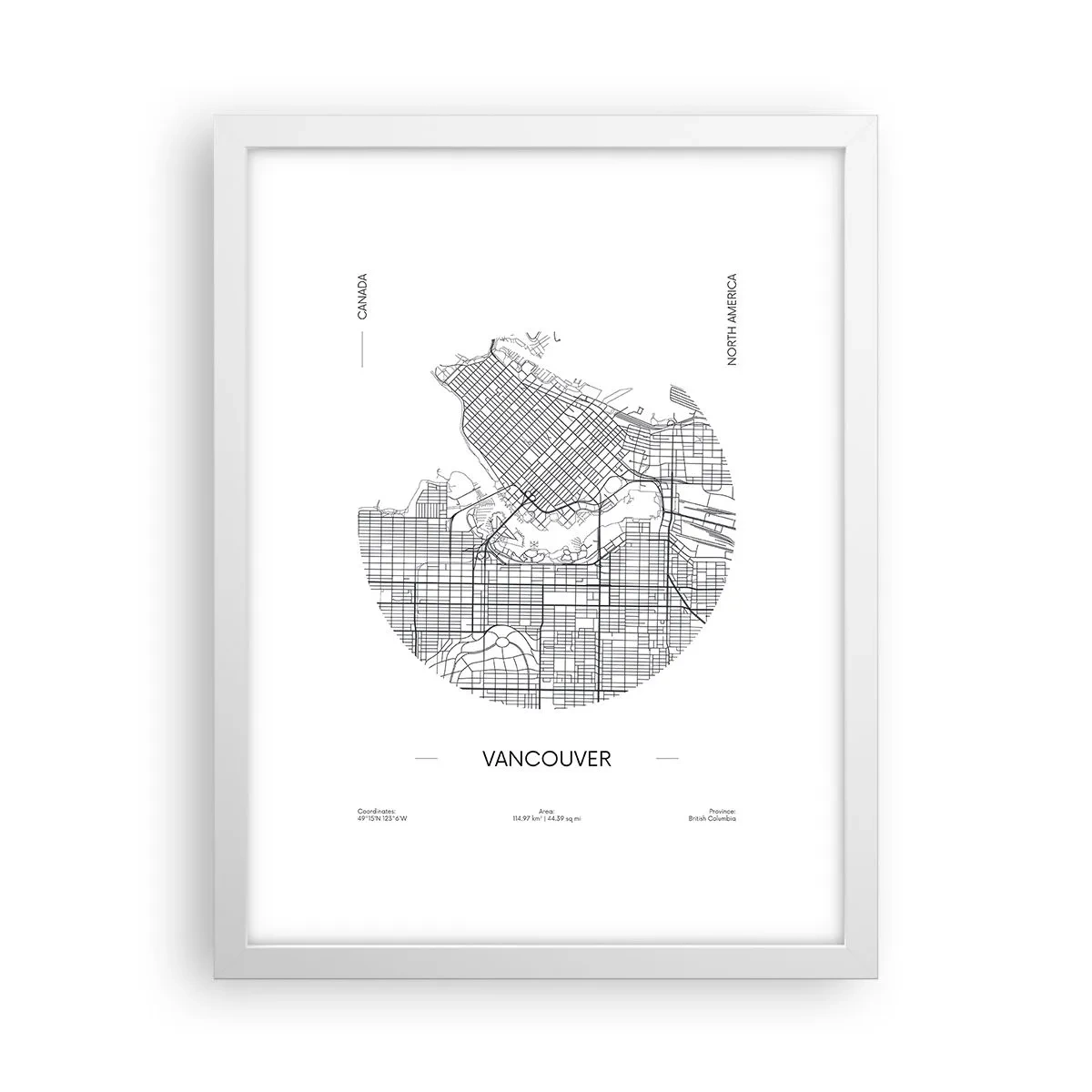 Poster în ramă albă - Anatomia Vacouverului - 30x40 cm