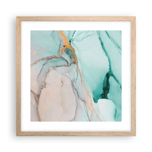 Poster în ramă de stejar deschis - Dansul formelor și al culorilor - 40x40 cm