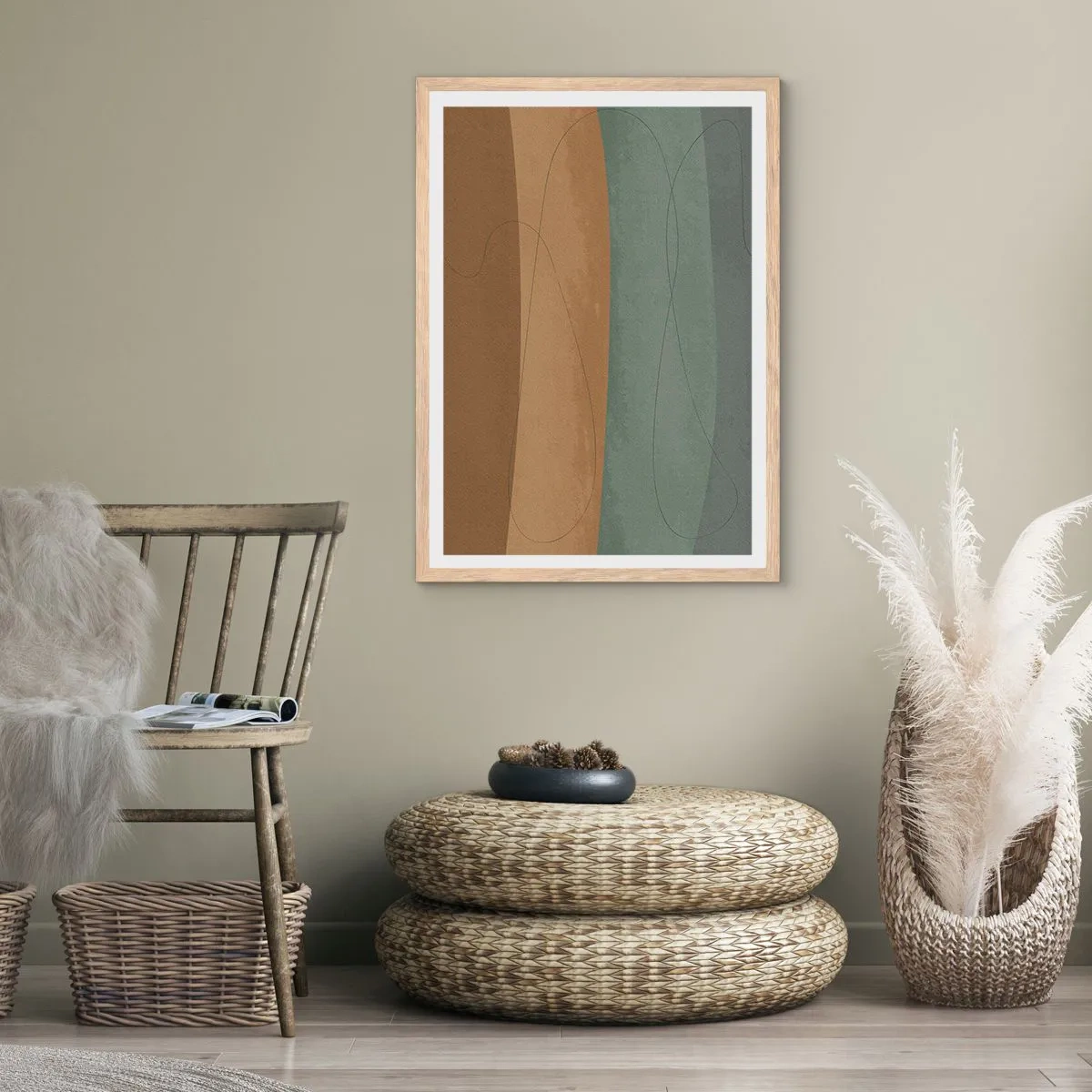 Poster în ramă de stejar deschis - Compoziție orizontală - 70x100 cm