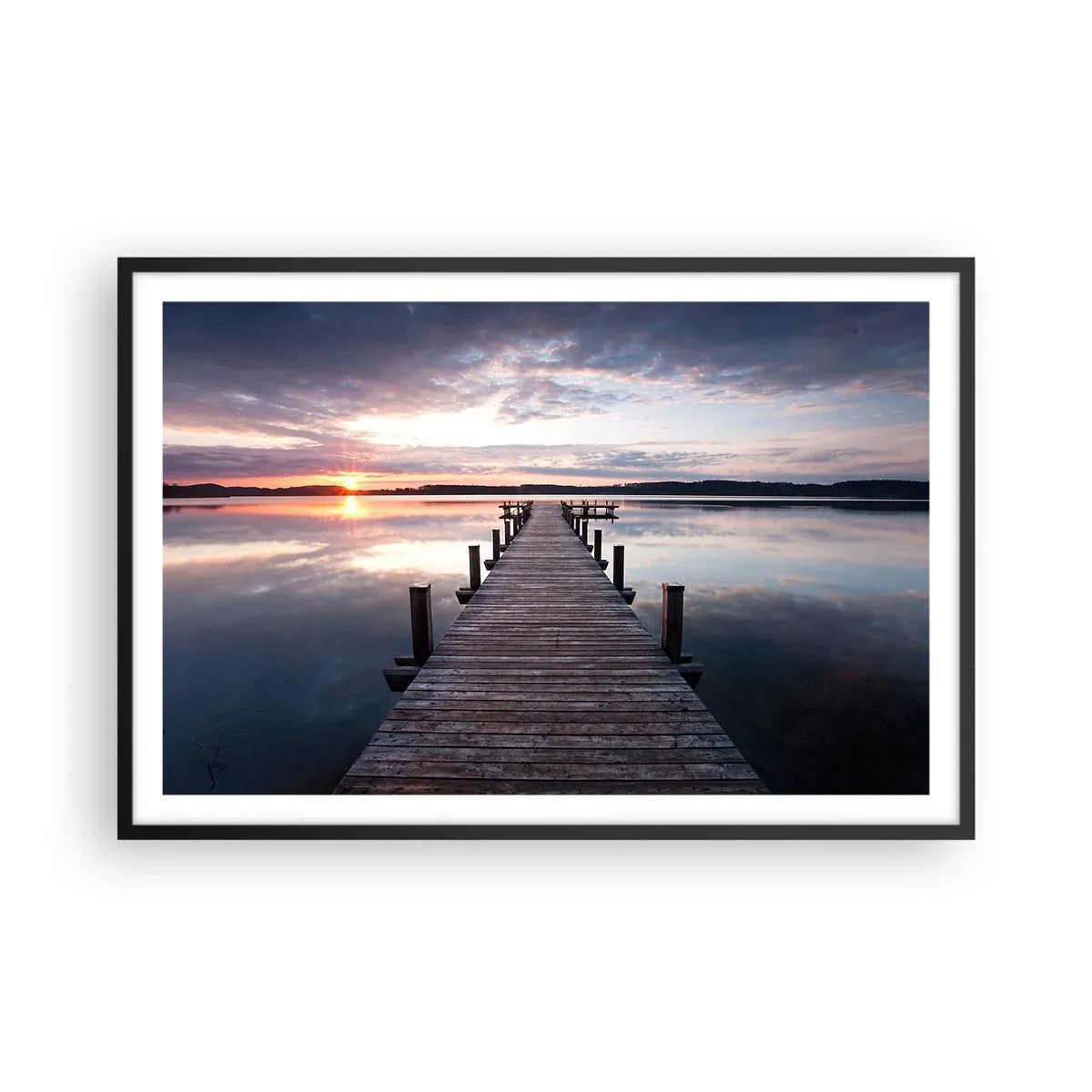 Poster în ramă neagră - Granița tăcută dintre zi și noapte - 91x61 cm
