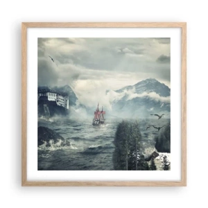 Poster în ramă de stejar deschis - Pe ape magice - 50x50 cm