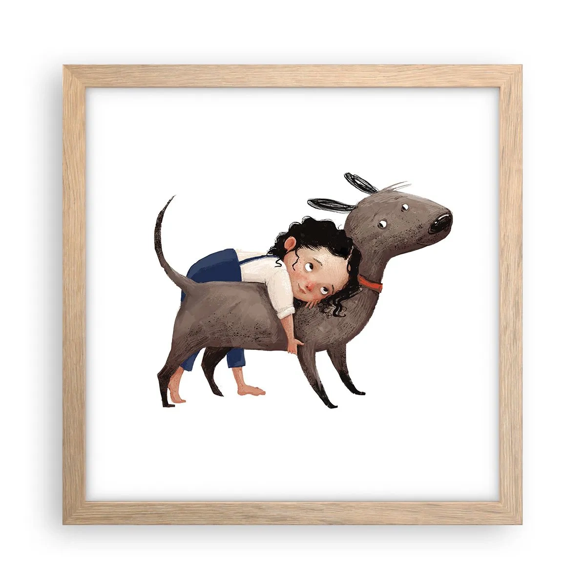 Poster în ramă de stejar deschis - Cei mai buni prieteni - 30x30 cm