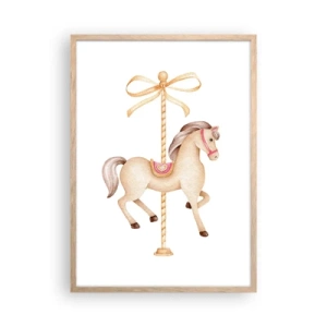 Poster în ramă de stejar deschis - Într-un trap grațios - 50x70 cm