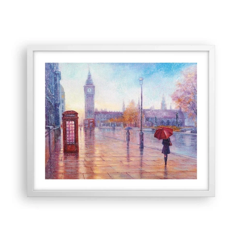 Poster în ramă albă - O zi de toamnă londoneză - 50x40 cm