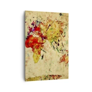 Tablou pe pânză - Viața ca o hartă colorată - 70x100 cm