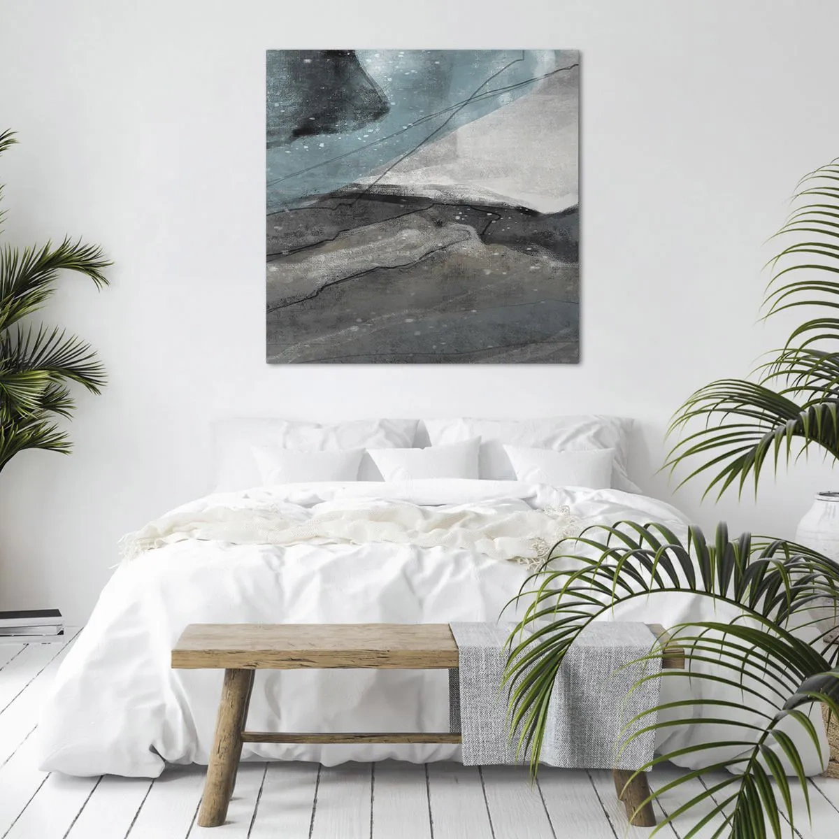 Tablou pe pânză - Abstracție: roci și gheață - 40x40 cm