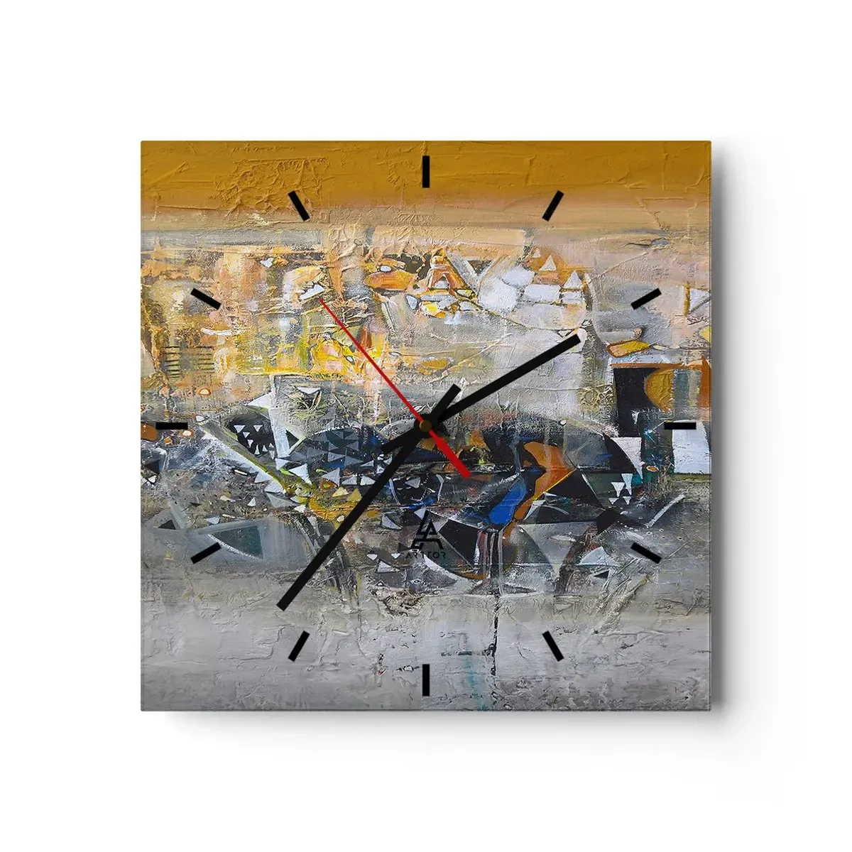 Ceas de perete - Ceas pe sticlă - Totul va fi bine - 30x30 cm