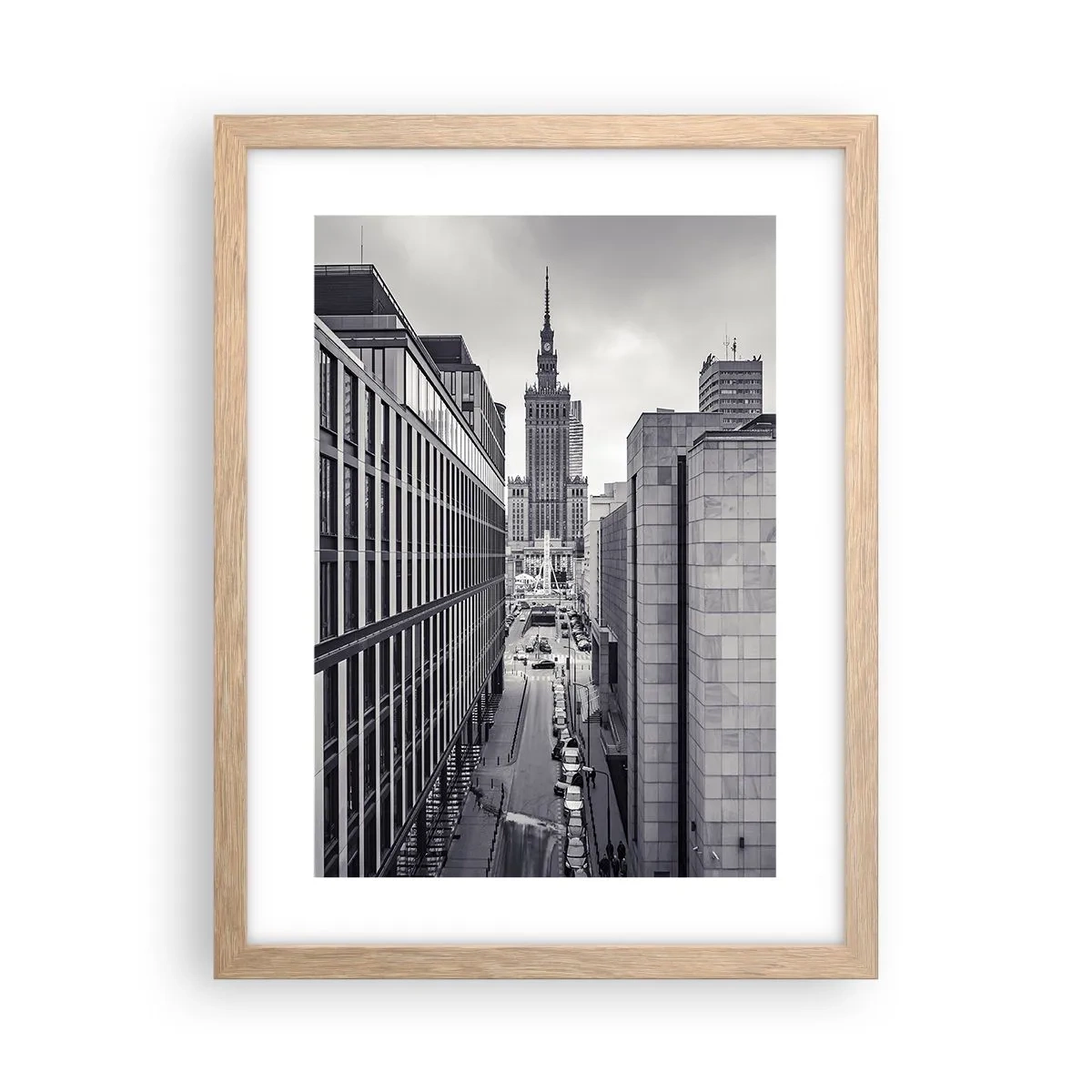 Poster în ramă de stejar deschis - Vale citadină din Varșovia - 30x40 cm