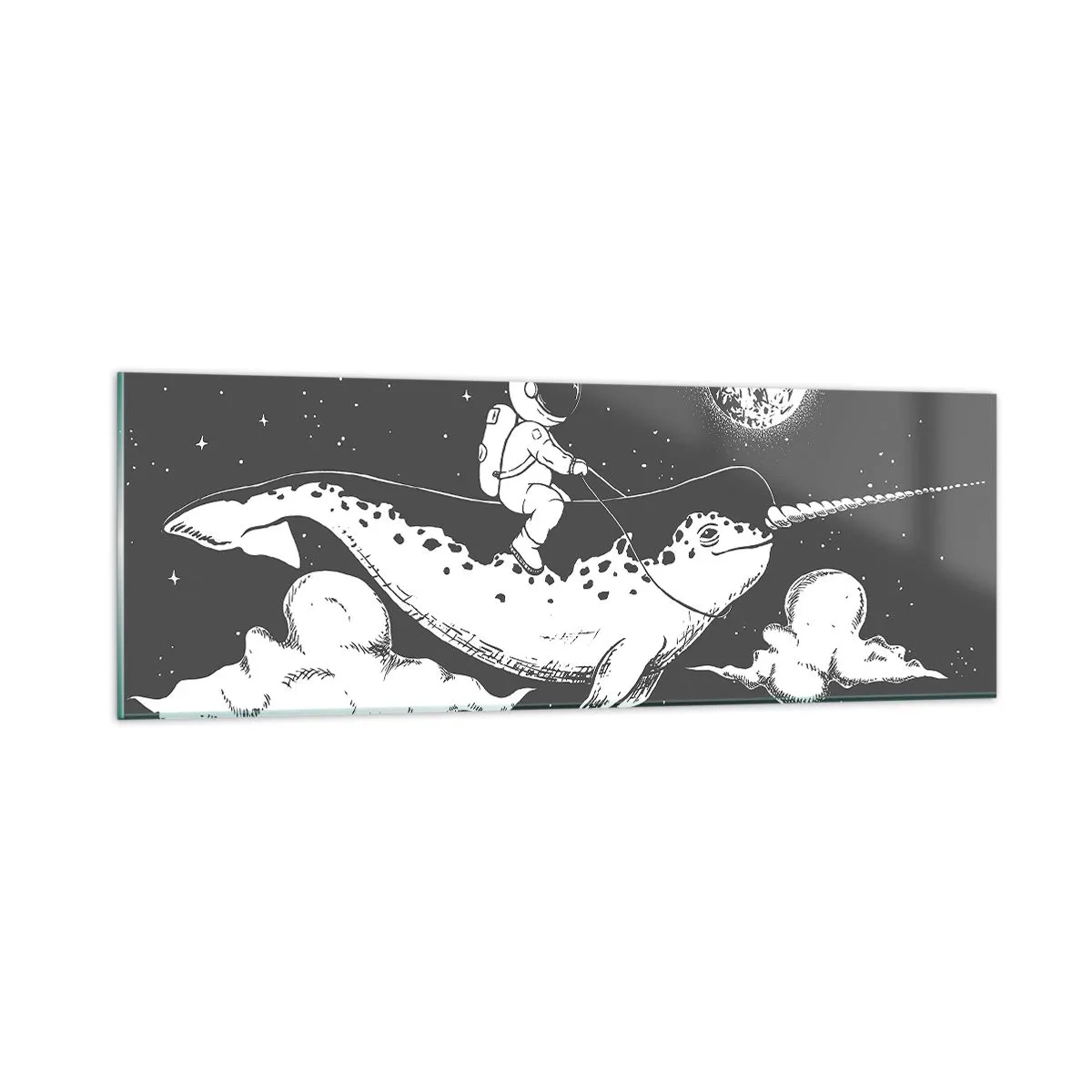 Tablou pe sticlă - Cavalerul Spațial - 90x30 cm