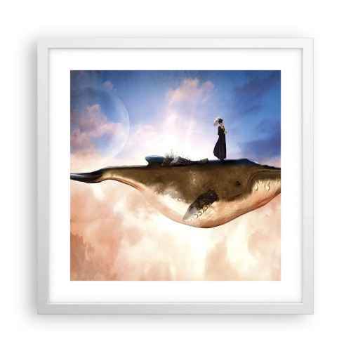 Poster în ramă albă - O călătorie suprarealistă - 40x40 cm