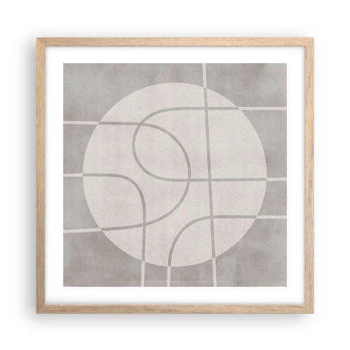 Poster în ramă de stejar deschis - Circular și drept înainte - 50x50 cm