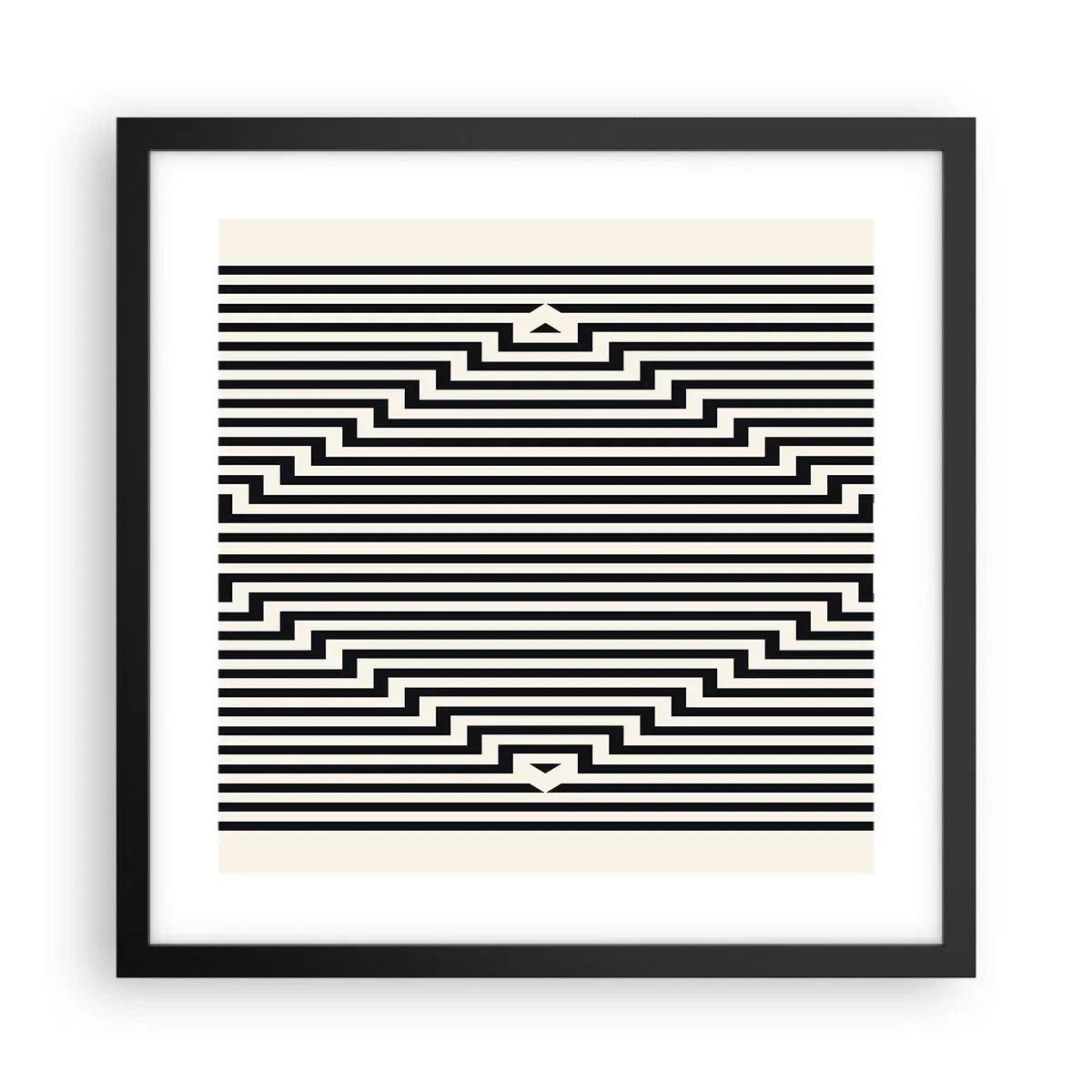Poster în ramă neagră - Iluzie geometrică - 40x40 cm