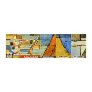 Mostră tapet Premium Sand - Cubismul în construcție - Abstracția, Bucată, Grafică - 100x30 cm