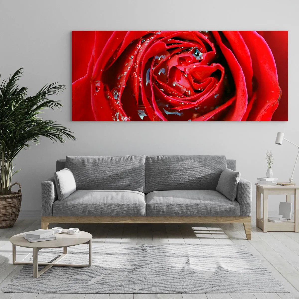 Tablou pe sticlă - În picături de rouă - 90x30 cm