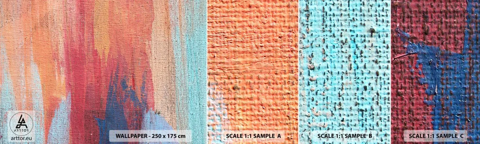 Mostră de Tapet Standard Eco - Plutind prin curcubeu - Abstracția, Bucată, Pictura - 100x30 cm