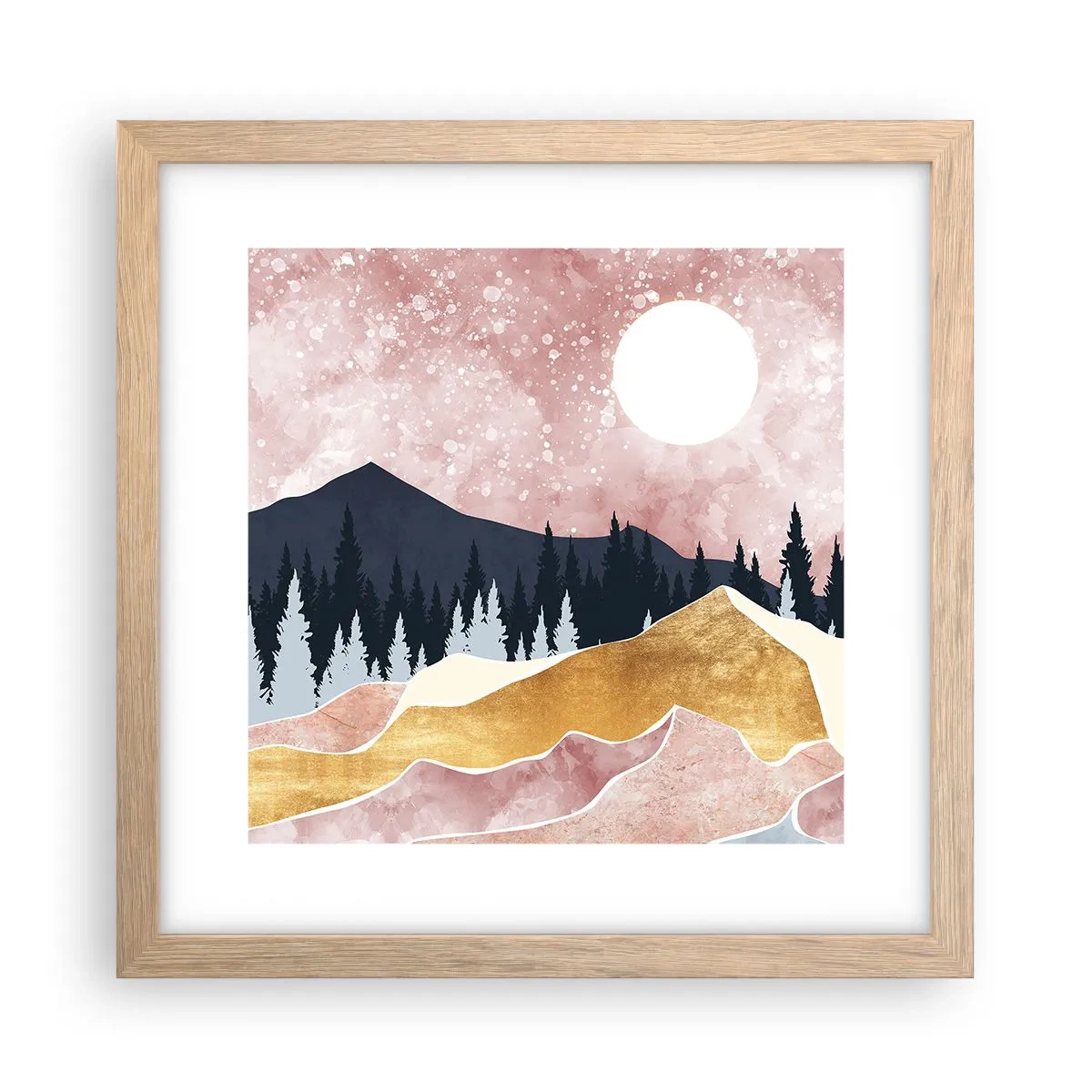Poster în ramă de stejar deschis - Garda de noapte - 30x30 cm