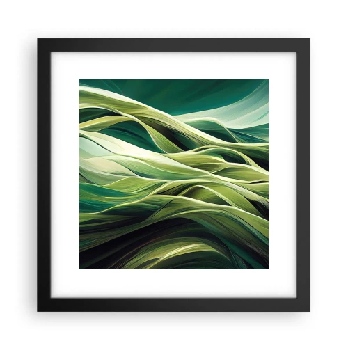 Poster în ramă neagră - Un joc abstract de verde - 30x30 cm
