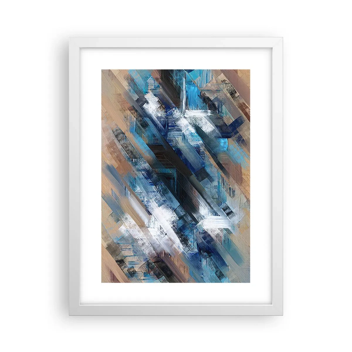 Poster în ramă albă - Pe o pantă albastră - 30x40 cm