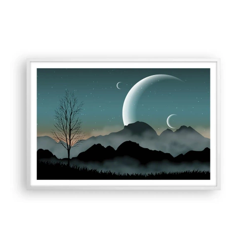 Poster în ramă albă - Carnavalul unei nopți înstelate - 91x61 cm