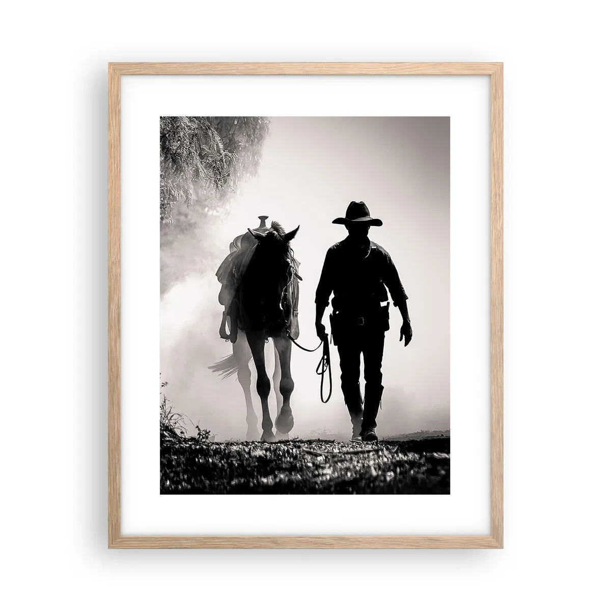 Poster în ramă de stejar deschis - Texas de dimineața - 40x50 cm