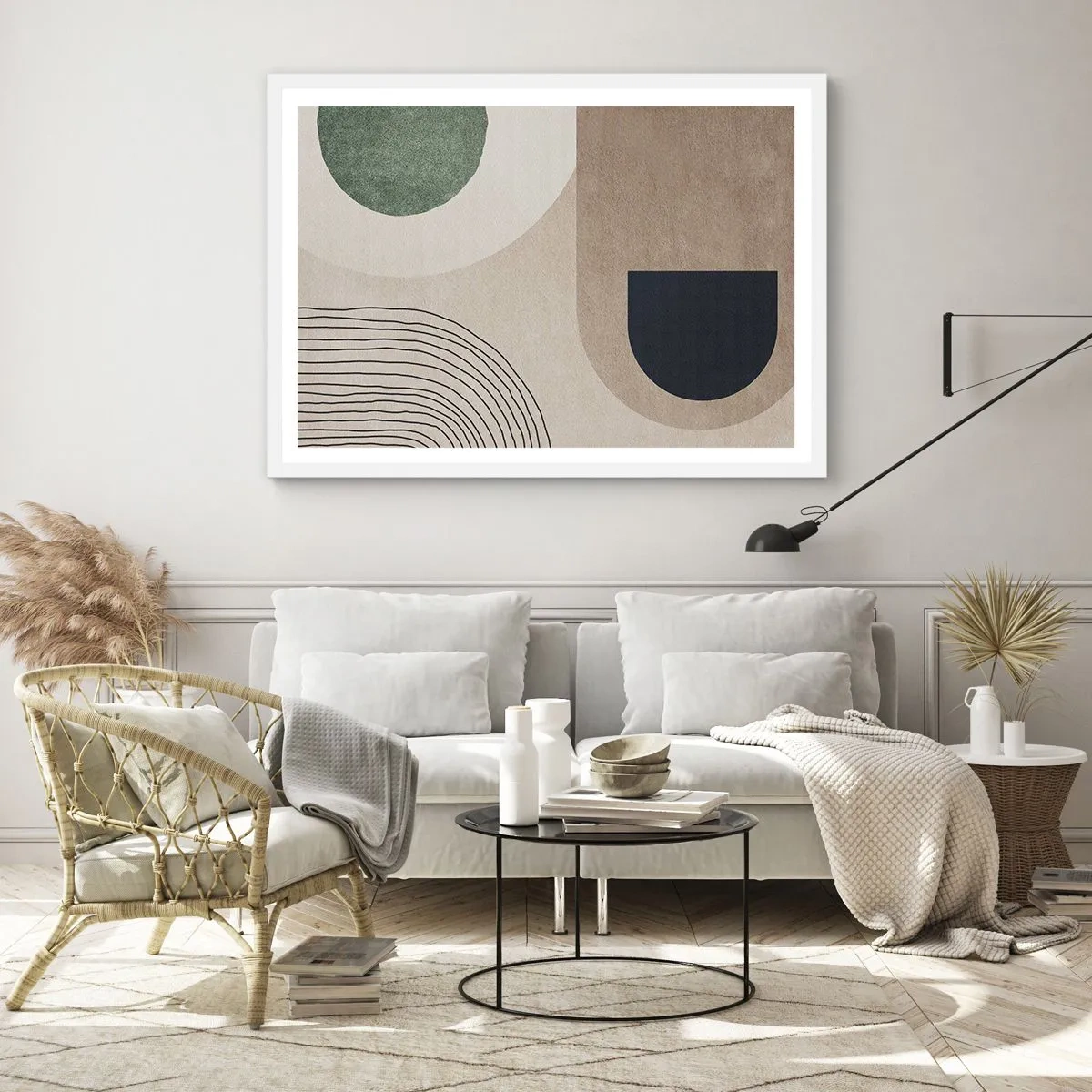 Poster în ramă albă - Blândețea ovalului - 50x40 cm